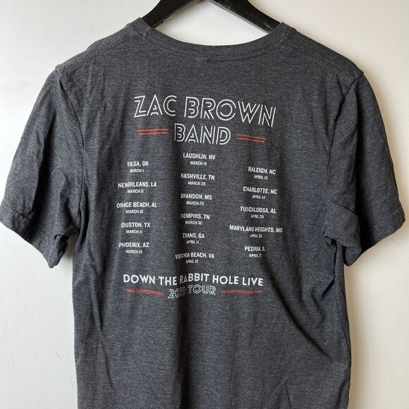 2019 Zac Brown Band T Shirt Gray Large L Graphic Tee Cotton Short Sleeve Solid - Picture 6 of 16
